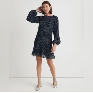 Madewell Crinkle Georgette Mini Dress in Floral Large